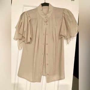 Ecru silk blouse